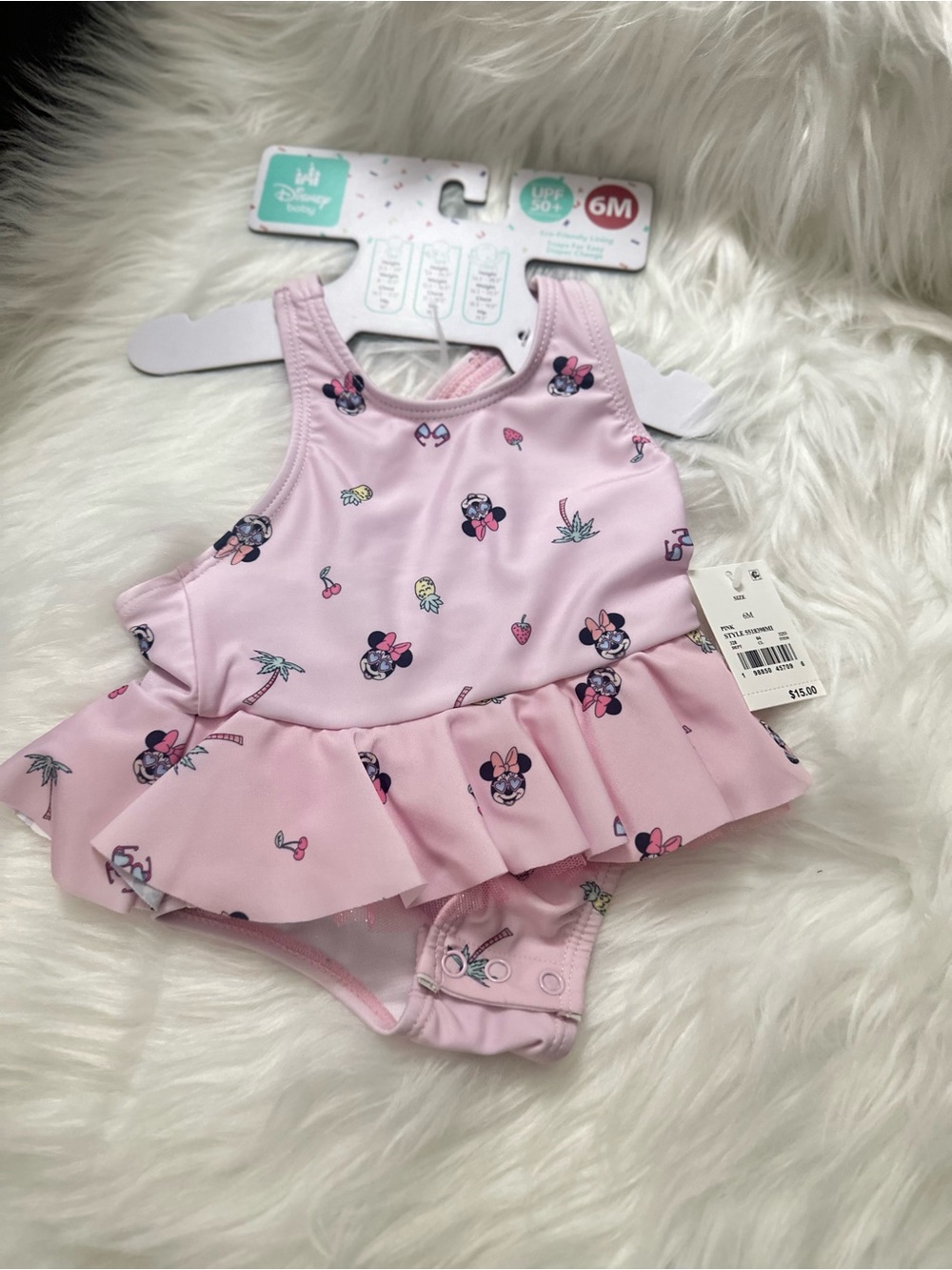 Disney Pink Minnie Mouse Ruffle One-Piece Swimsuit